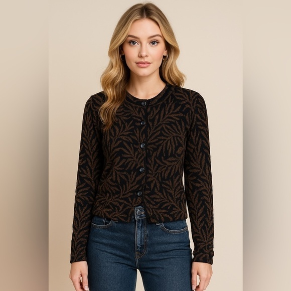 Peruvian Connection Sweaters - Women’s “Peruvian Connection” SZ Small Br/Bl knit jacket Pima cotton